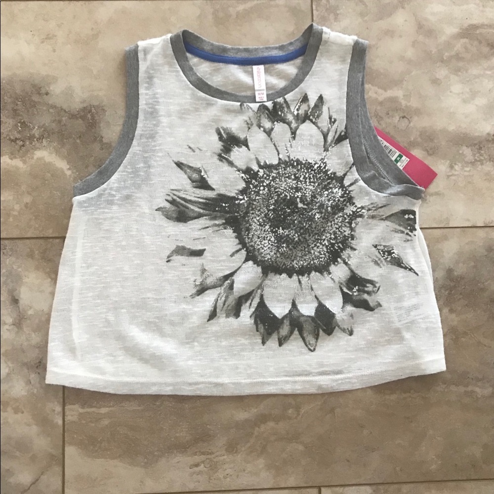 NWT Xhilaration Knit Floral Cropped Muscle Tank